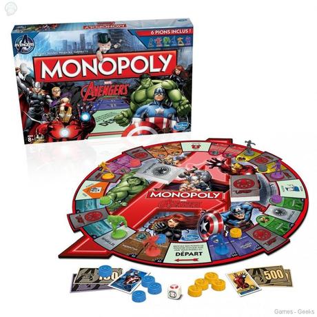 Monopoly avengers Séecltion de monopoly pour les Geeks  monopoly geek 