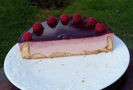 Entremets mousses fraise framboise (coupe)