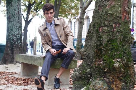 BLOG-MODE-HOMME_BRICE_nouvelle-campagne_avis-trench-court_Pantalon-élastique_preppy-Bordeaux-Paris