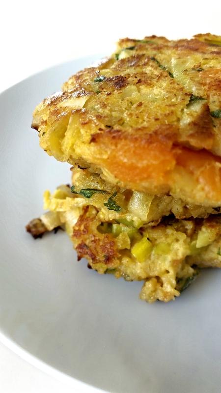 Galettes aux légumes et fromage frais