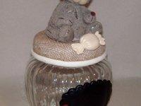 Pot gourmand avec p'tit ourson  en porcelaine froide