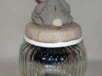 Pot gourmand avec p'tit ourson  en porcelaine froide