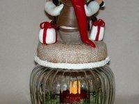 Pot d'ambiance avec Lutin de Noël en porcelaine froide