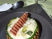 Risotto courgettes chips jambon