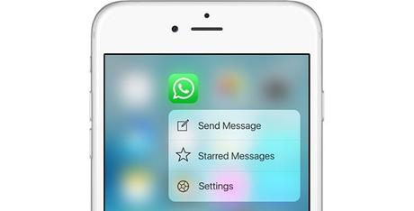 WhatsApp sur iPhone, prise en charge de 3D Touch