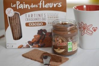 Tartines Pain des Fleurs , pate à tartiner Nut&Bon