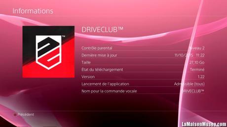 Mémoire DriveClub PSN Plus