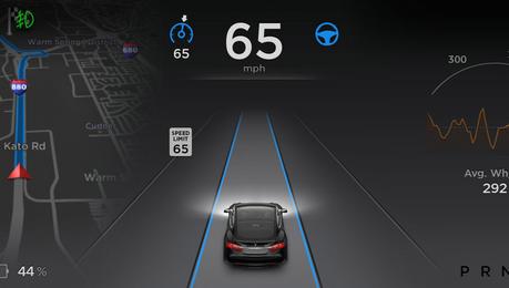 Un aperçu de l'interface de la version 7.0 du logiciel de Tesla.