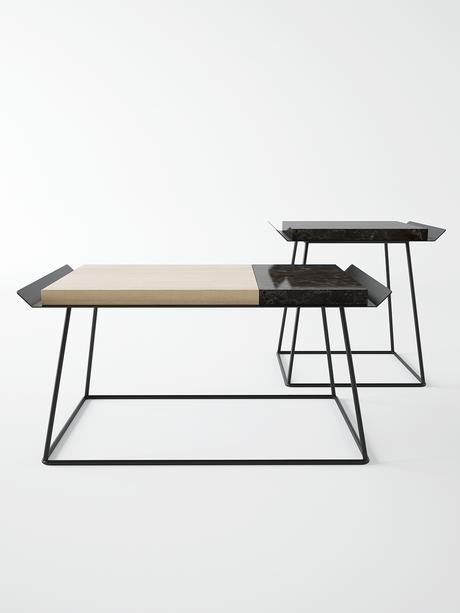 Collection Temple table bois et marbre par Dmitry Kozinenko