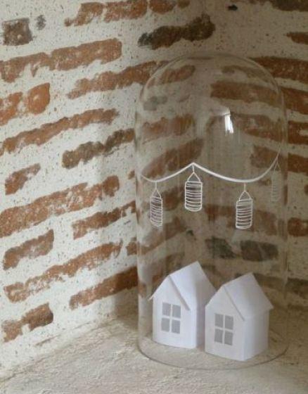 paper houses under the cloche