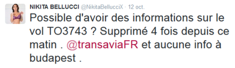 Tweet nikitabellucci VS TransaviaFR _1