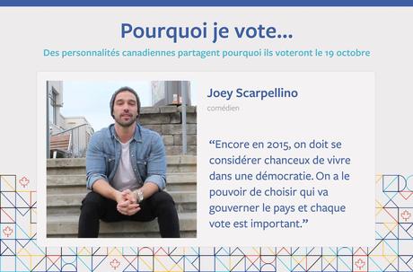 La raison pour laquelle Joey Scarpellino ira voter le 19 octobre prochain.
