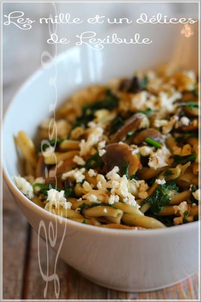 ~Gemelli aux champignons et féta~