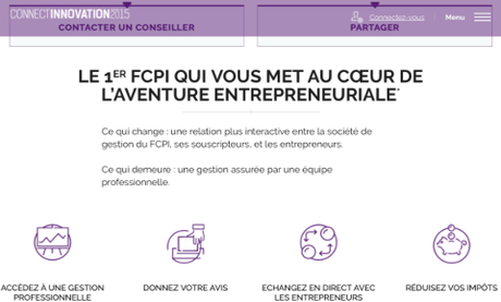 Site du FCPI Connect Innovation 2015
