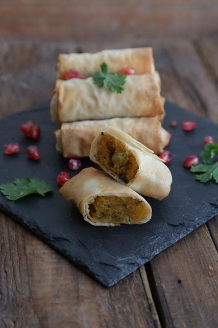 Nems croustillants au butternut et aux épices
