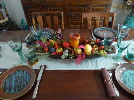 Table fleurs et fruits
