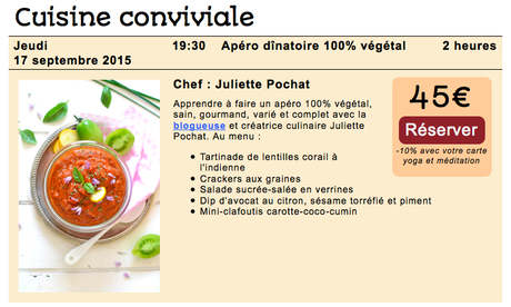 Atelier culinaire : Apéritif dînatoire 100% végétal {17 septembre 2015}