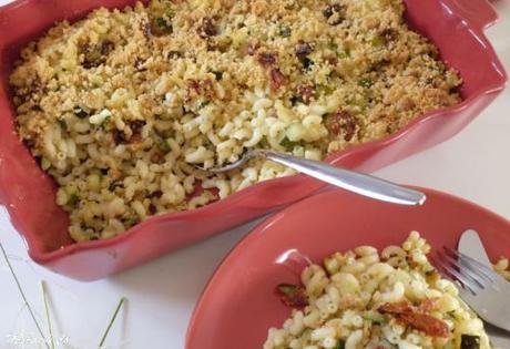 Gratin de coquillettes aux légumes façon crumble