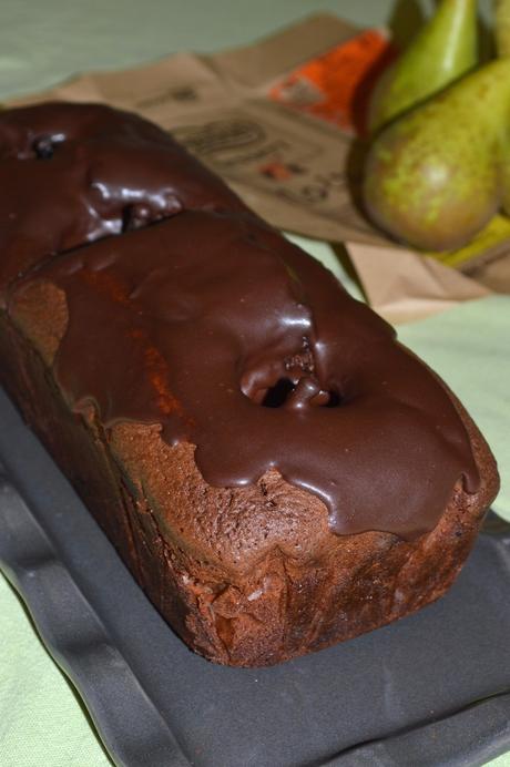 Cake chocolat poires fondantes coeur de spéculoos