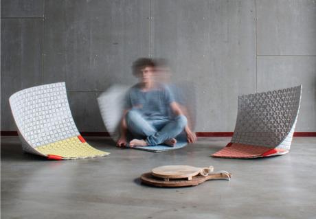 Projet étudiant : WOBBLE-UP du tapis à l’assise par Sam Linders