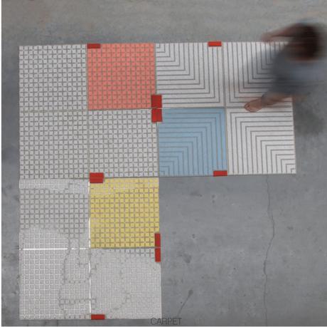 Projet étudiant : WOBBLE-UP du tapis à l’assise par Sam Linders