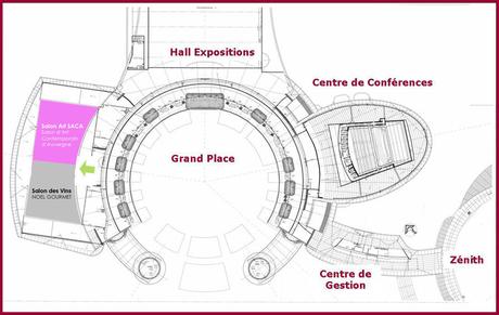 plan intérieur de la salle des expositions de Clermont Ferrand
