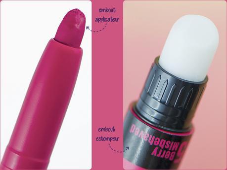 Crayon jumbo à lèvres Lip Studio Color Blur Maybelline packaging embout applicateur et estompeur