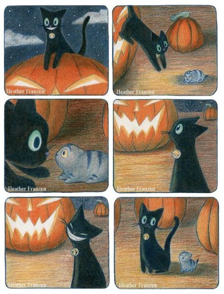 chat noir et conte d’Halloween