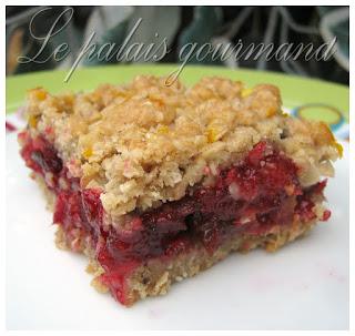 Carrés aux canneberges fraîches