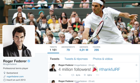 Quel est le top 10 du tennis masculin sur Twitter?