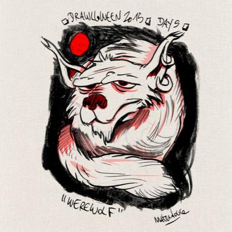 Drawlloween #05 - Werewolf, loup-garou