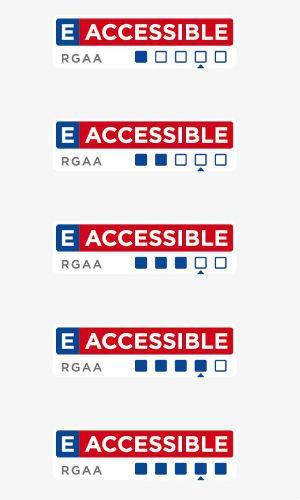 L’obligation d’accessibilité des sites web est remise en avant avec un nouveau label Image présentant les différents niveaux d'accessibilité selon le label E-Accessible