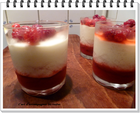 Crème au chocolat blanc sur coulis de groseilles3