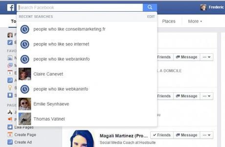 recherche facebook