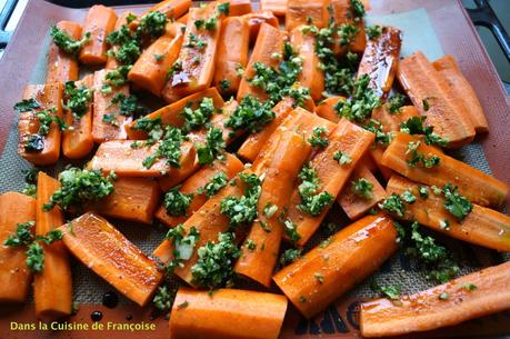 carottes rôties à l'ail et persil