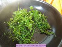 Riz accompagné de ses 3 poêlées de légumes (mourron, tétragone, plantain, cardamine, champignons) (Vegan)