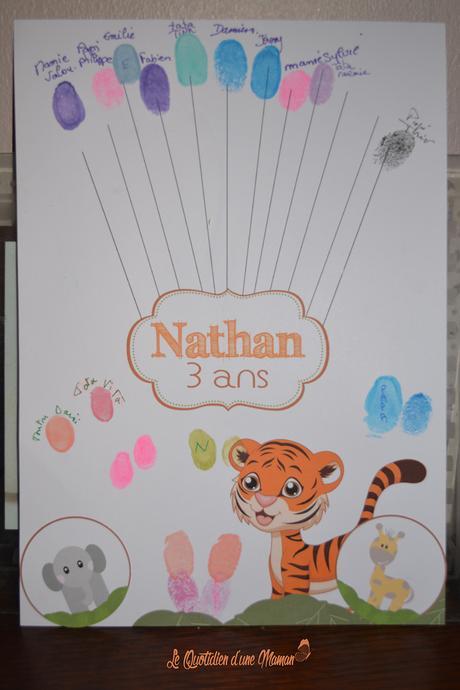 {Les 3 ans de Nathan} Sa fête d’anniversaire nuage d'empreintes 2