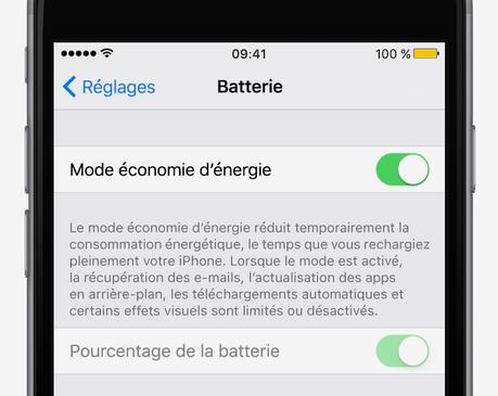 Comment d'un geste économiser la batterie de votre iPhone