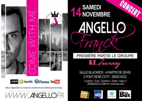 Le chanteur Franck Angello en concert à Nice le samedi 14 Novembre