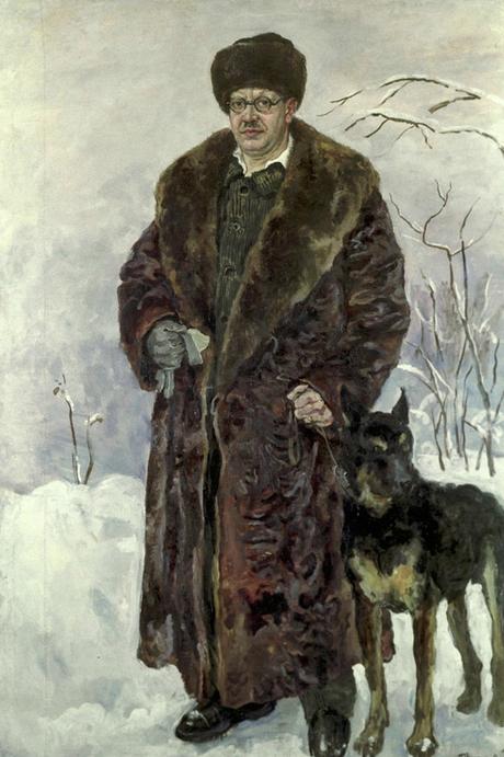 1933 autoportrait avec chien