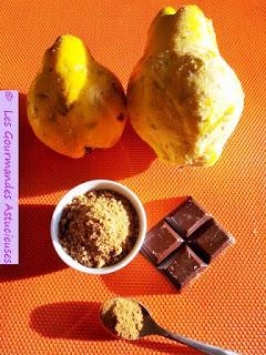 Coings aux 4 Epices et leur sauce chocolat (Vegan)