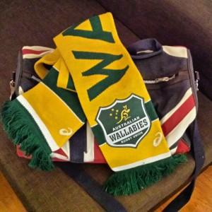 Le sac prêt pour partir soutenir les Wallabies à Twickenham