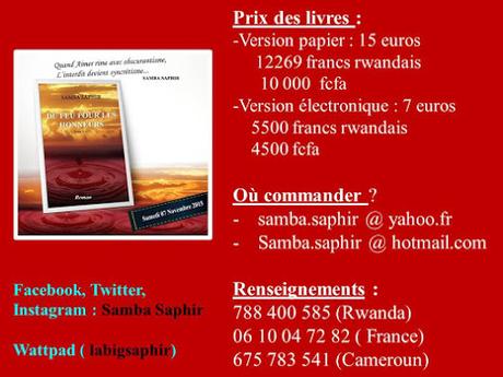 LIVRE. « Du Feu Pour Les Honneurs »: C’est le titre de l’opuscule de Samba Saphir