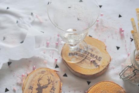 Le Noël Rose et Or : Dessous de verres en bois ♥