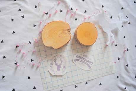 Le Noël Rose et Or : Dessous de verres en bois ♥