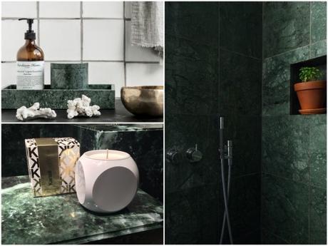 salle de bain accessoire marbre vert