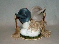 P'tit couple de sorcier en porcelaine froide