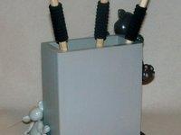 Boite Porte-crayon avec chat et souris en porcelaine froide
