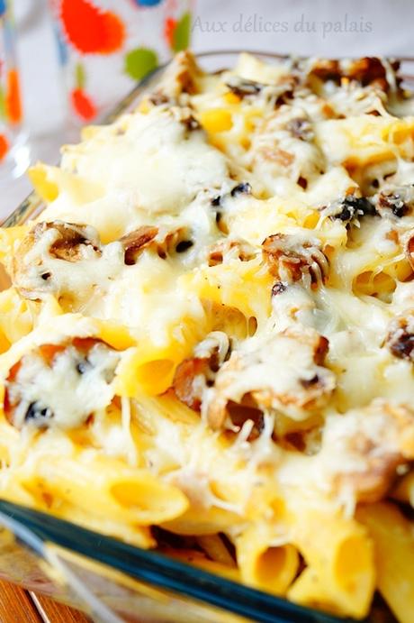 Gratin de pâtes aux champignons facile