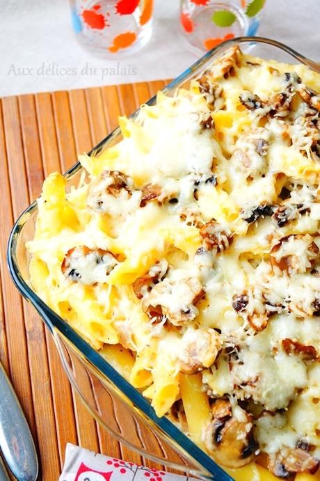 Gratin de pâtes aux champignons facile